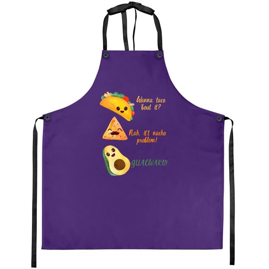 Graphic 365 Wanna Taco Bout It Apron Funny Tacos Apron
