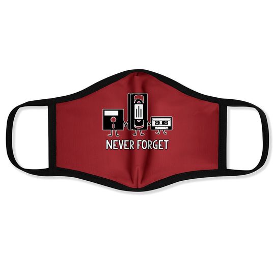 Never Forget Retro Vintage Cassette Tape Graphic Novelty Funny Face Mask