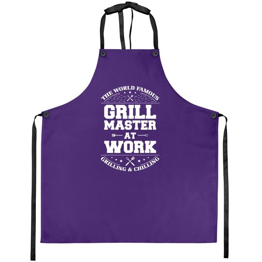 Grill Master At Work Grilling And Chilling Bbq Chef Barbecue Apron