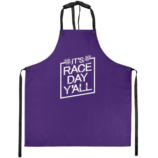 It's Race Day Y'all Dirt Track Racing Checkered Flag Apron