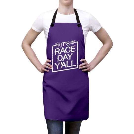 It's Race Day Y'all Dirt Track Racing Checkered Flag Apron