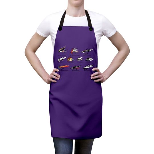 Vintage Fly Fishing Lures In Color Apron Apron