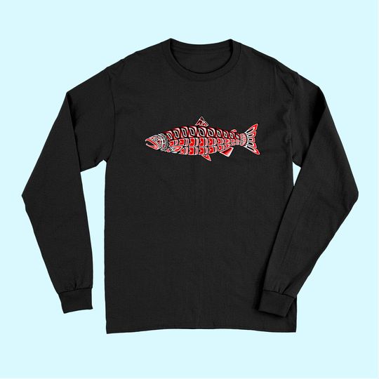 Salmon Native American Indian Pacific Northwest Coast Coho Long Sleeves