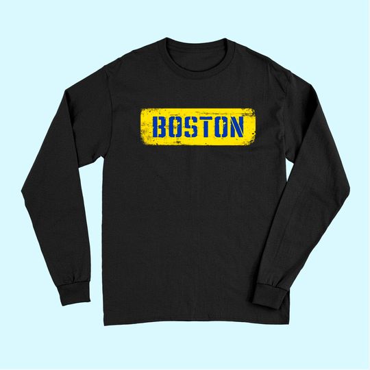 Discover Retro Boston Running Marathon Finish Line Long Sleeves