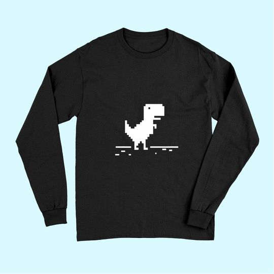 Discover T-Rex Geek Dinosaur Pixel Art No Internet Connection Long Sleeves