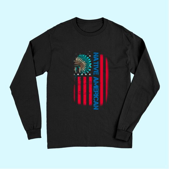 Discover Native American Day Vintage Flag USA Long Sleeves
