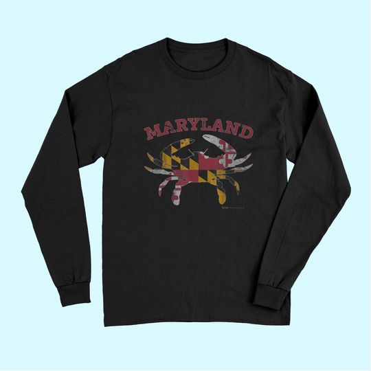 Discover Maryland State Blue Crab Pride Flag Long Sleeves