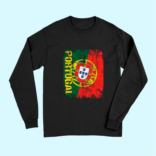 Discover Portugal Flag Vintage Distressed Long Sleeves