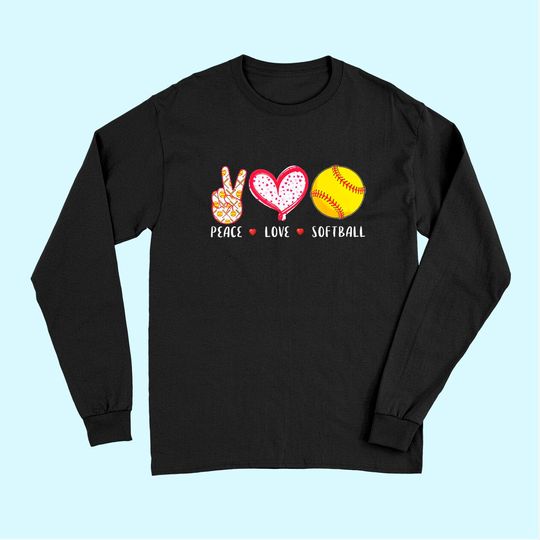 Discover Peace Love Softball Long Sleeves