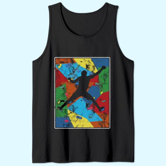 Retro Bouldering Mountaineer Mountain Climber Rock Climbing Tank Top