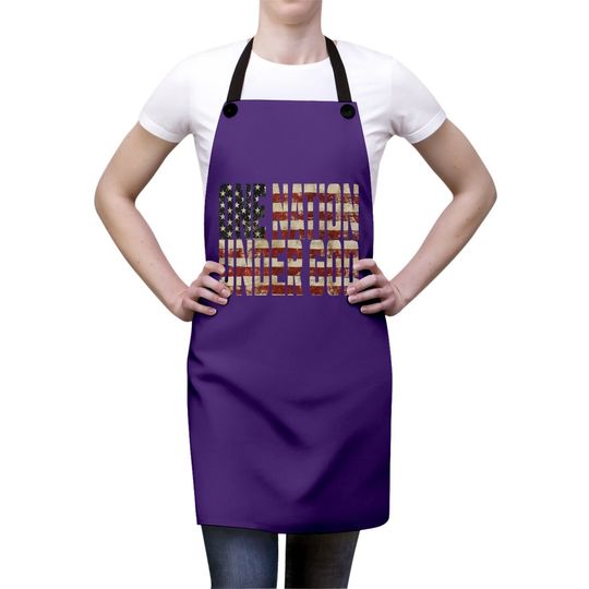 One Nation Under God Weathered American Flag Patriotic Apron