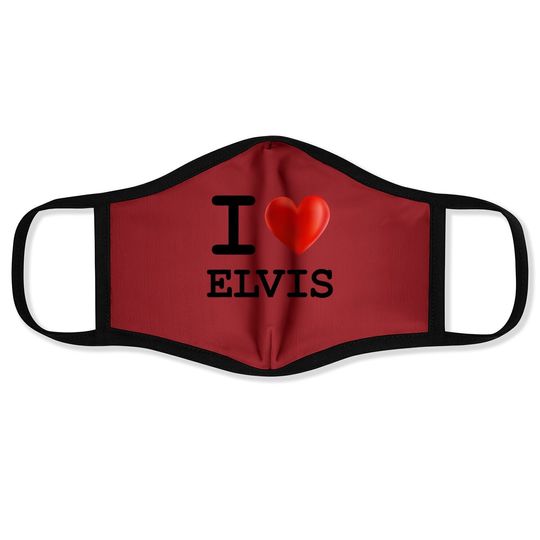I Love Elvis Heart Name Face Mask