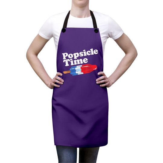 Summer Popsicle Time Funny Bomb Retro 80s Pop Vacation Gift Apron
