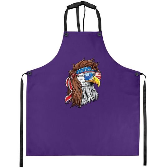 Patriotic Bald Eagle Mullet Usa American Flag 4th Of July Apron