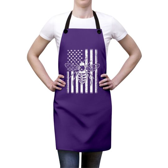 American Flag Honey Bee Honeycomb Beekeeper Beekeeping Apron