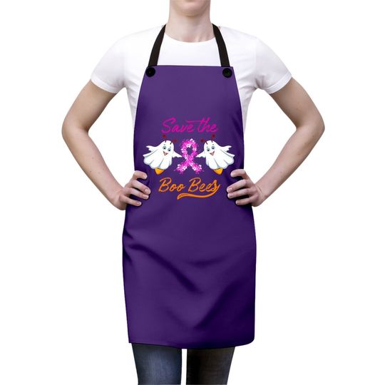 Breast Cancer Halloween Gift - Save The Boo Bees Apron