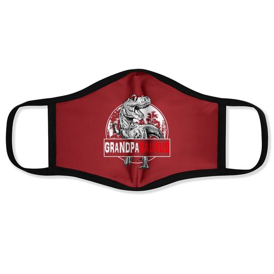 Father's Day Grandpasaurus T Rex Dinosaur Grandpa Saurus Face Mask