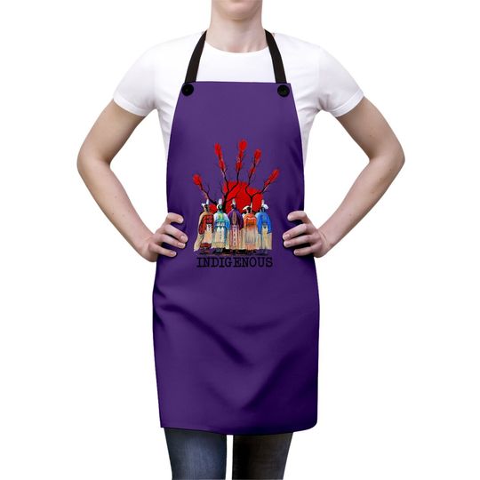 Native American Indigenous Red Hand Apron