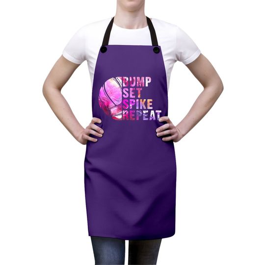 Bump Set Spike Repeat Volleyball Lover Athlete Sports Gift Apron