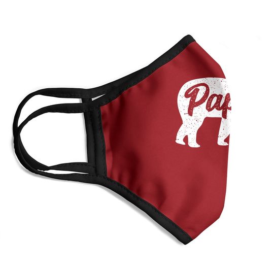 Vintage Papa Father Bear With 1 Cub Father's Day Face Mask