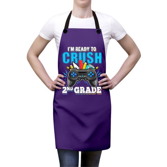 I'm Ready To Crush 2nd Grade Back To School Video Game Boys Apron