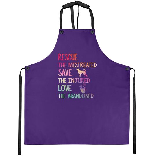 Rescue Save Love Pet Animal Shelter Volunteer Gifts Sleeve Apron