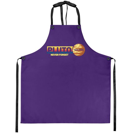 Pluto Never Forget Science Space Retro Apron