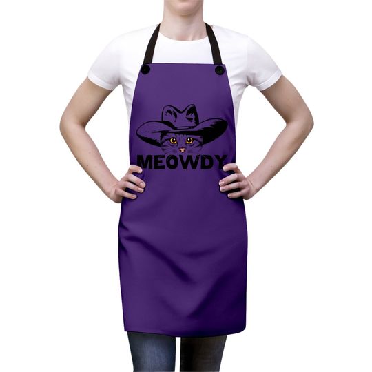 Meowdy -mashup Between Meow And Howdy - Cat Meme Apron