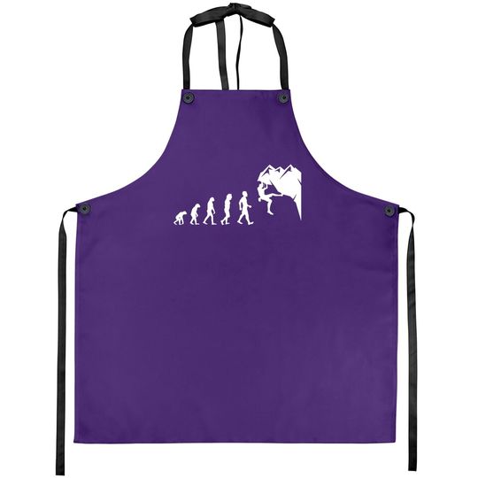 Rock Climbing Apron For Rock Climber Funny Evolution Apron