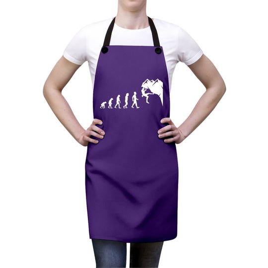 Rock Climbing Apron For Rock Climber Funny Evolution Apron