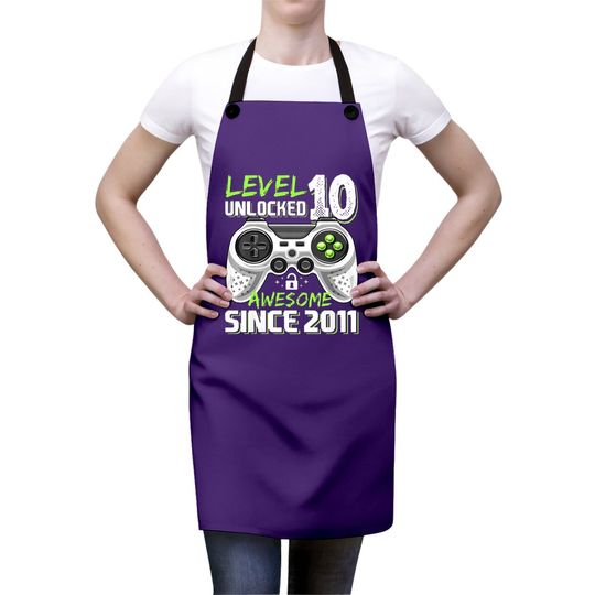 Level 10 Unlocked Awesome 2011 Video Game 10th Birthday Apron