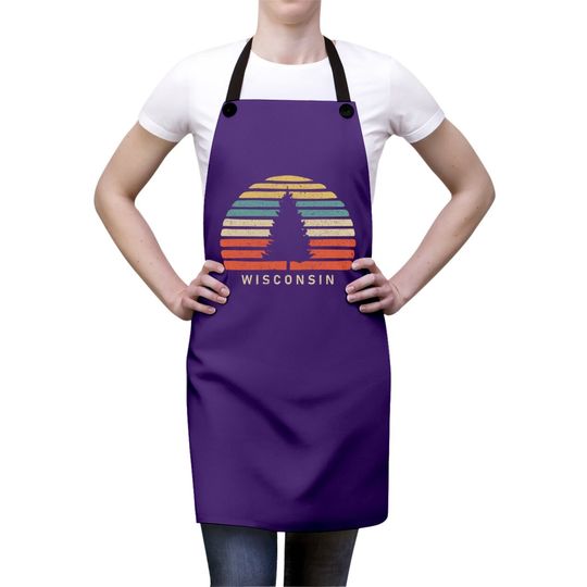 Retro Sunset Wisconsin Apron