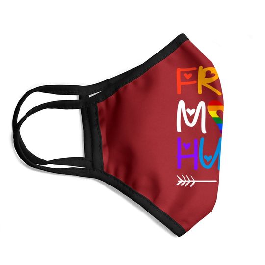 Free Mom Hugs Face Mask Rainbow Heart Lgbt Pride Month Face Mask