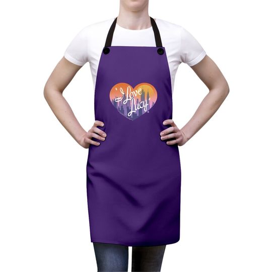 I Love Lucy Apron City Logo Black Apron