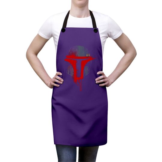New Boba Fett Grunge Starwars Inspired Design Printed Black Apron