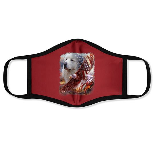 Great Pyrenees American Patriot Face Mask