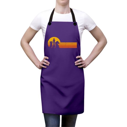 Vintage Chess Player Sunset Pieces Apron