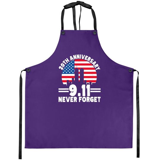 Never Forget 9 11 20th Anniversary Retro Patriot Day 2021 Apron