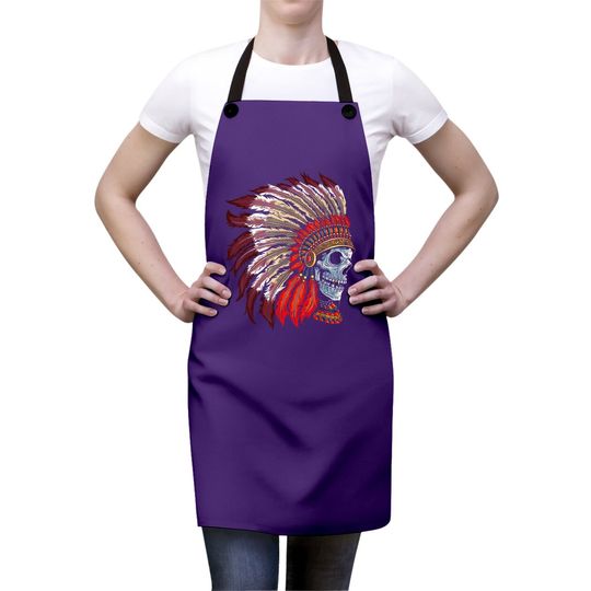 Native American Indian Apron Awesome Skull Indigenous American Apron