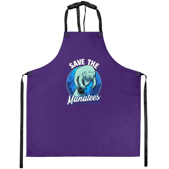 Save The Manatees Cute Sea Cow Dugong Apron