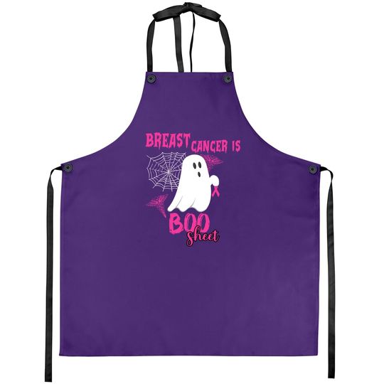 Breast Cancer Is Boo Sheet Pink Ribbon Ghost Spiderweb Apron
