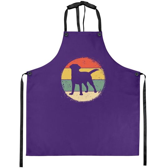 Circular Retro Labrador Owner Gift Golden Black Lab Dad Mom Apron