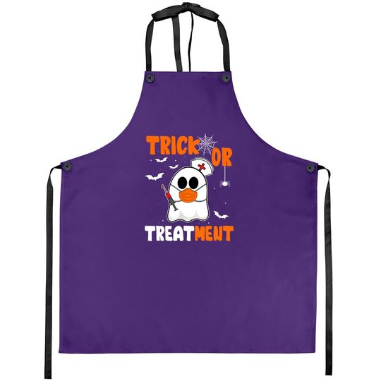 Trick Or Treatment Boo Crew Funny Halloween Nurse Nursing Apron