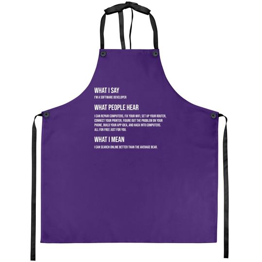 I'm A Software Developer What I Say What I Mean Apron