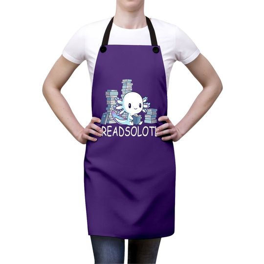 Readsolotl Axolotl Reading Fish Books Lizard Apron