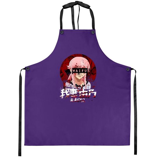 Future Diary Mirai Nikki Gasai Yuno Waifu Cotton Fabric Short Sleeve Apron