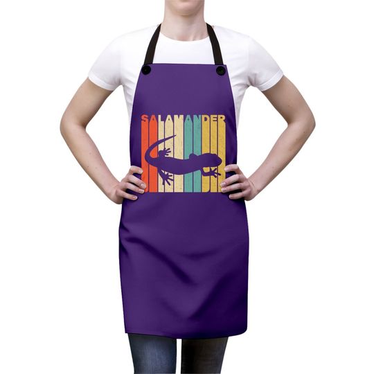 Vintage Retro Style Salamander Silhouette Apron