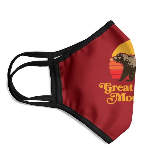 Retro Great Smoky Mountains National Park Bear 80s Graphic Face Mask