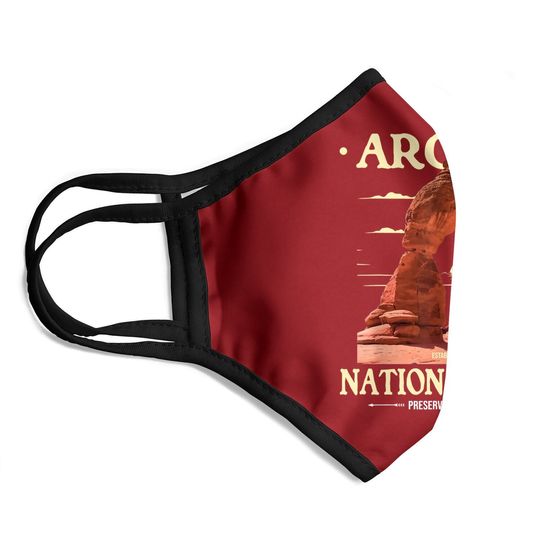 Arches National Park - Retro Hiking & Camping Lover Face Mask