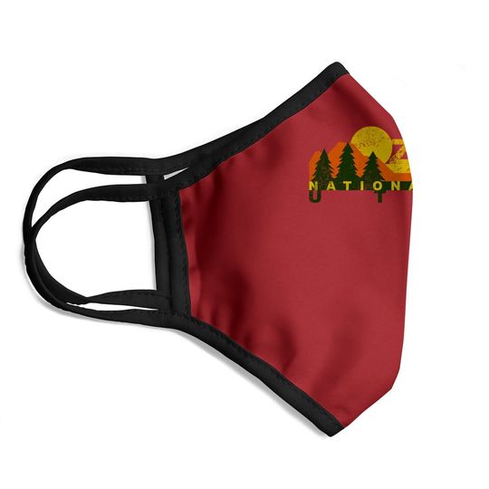 Zion National Park Sunny Mountain Treeline Face Mask